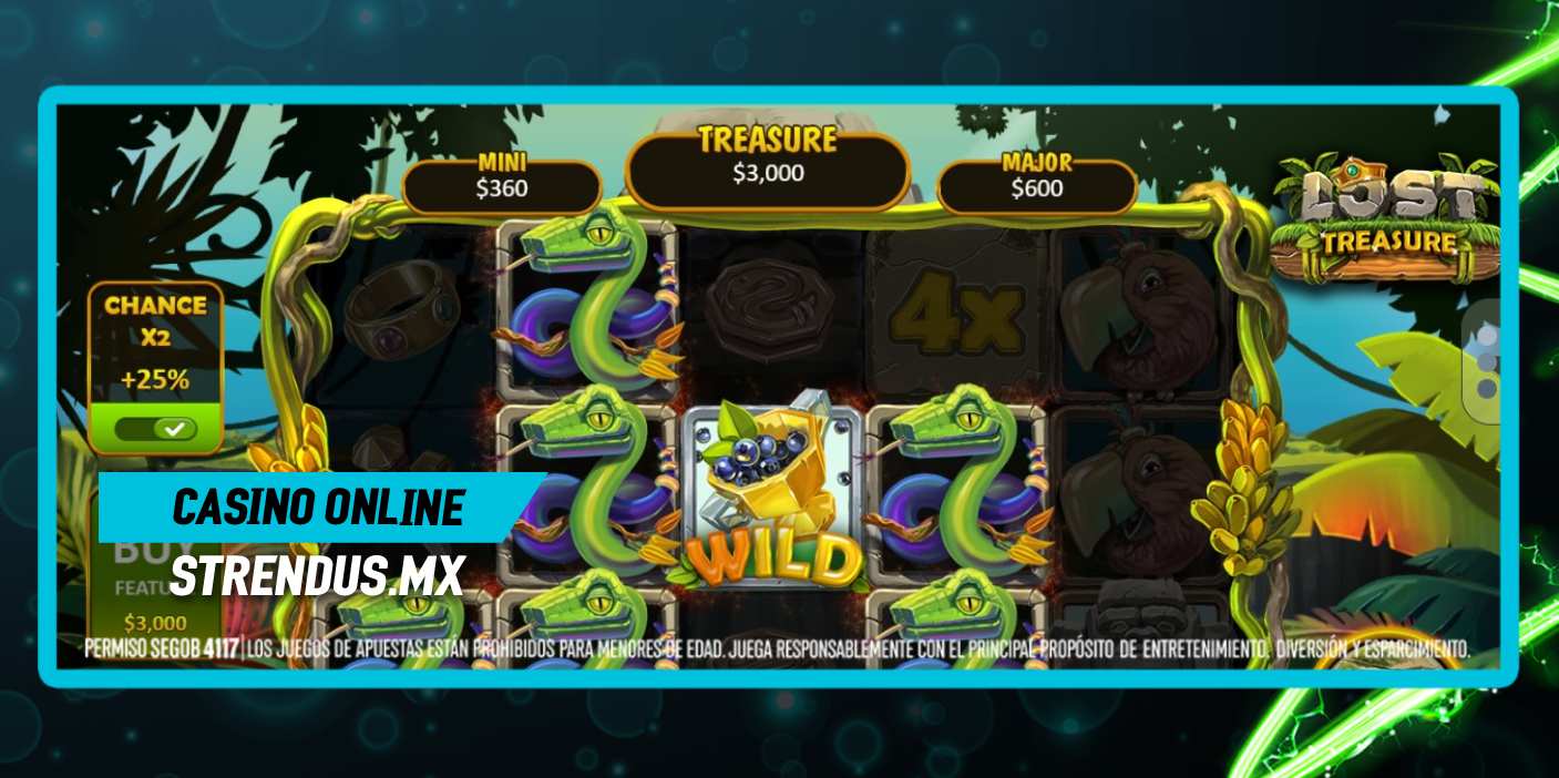 Imagen del slot online de Lost Treasure disponible en Strendus